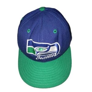 New Era 5950 Seattle Seahawks Fitted Baseball Hat Size 6 5/8ths Made In The USA